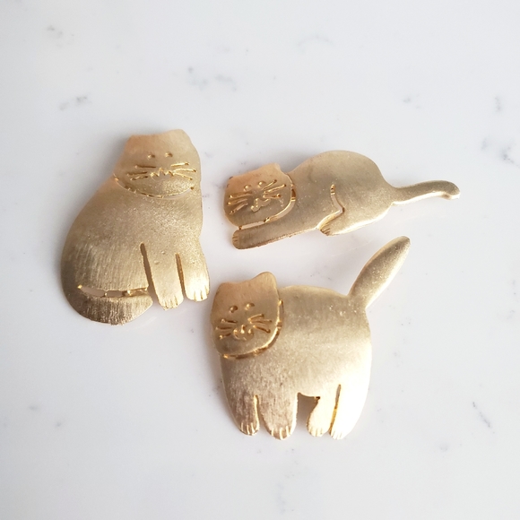 Jewelry - FINAL SALE 🥰😀 Vintage Cat Brooch Lot of 3